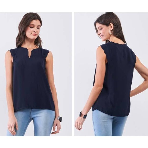 41 Hawthorn Dawney Scallop Trim Blouse - Picture 2 of 11